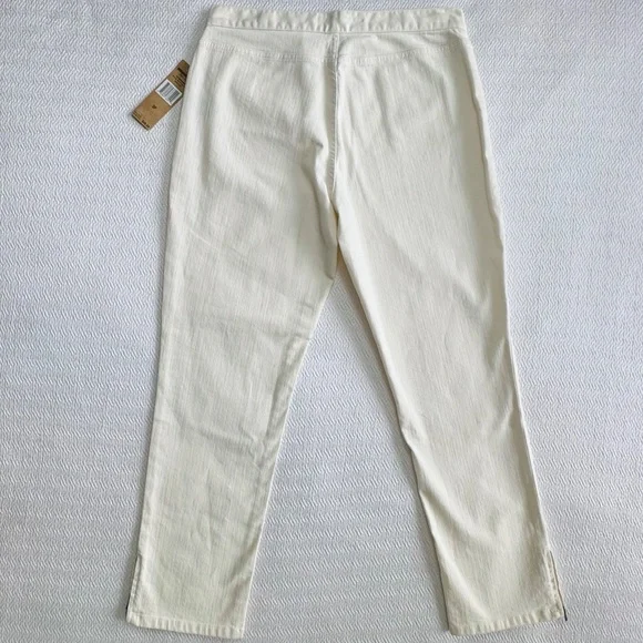 NWT Lauren Ralph Lauren Off-White Denim Slim Straight Pants/Jeans, Size 8 Petite - Picture 7 of 12